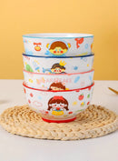 Axyaa Children's Rice Bowl Set: Cartoon Rice Bowl & Ceramic Tableware