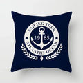 Axyaa Blue Mediterranean Compass Anchor Pillow Cover 45x45cm