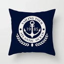 Axyaa Blue Mediterranean Compass Anchor Pillow Cover 45x45cm