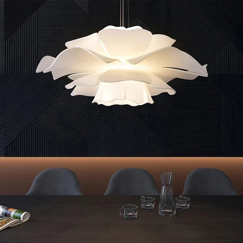 Axyaa White Flower Chandelier Nordic Modern Creative Bedroom and Dining Room Lighting