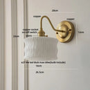 Axyaa Green Glass LED Wall Light with Copper Knob Switch