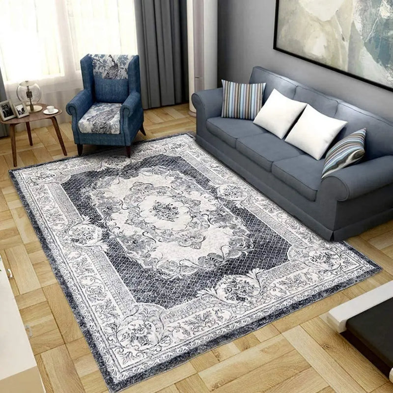 Axyaa Retro Style Large Rug - Modern Short Pile European Design for Home Decor