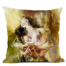 Axyaa Dancing Girl Oil Painting Decorative Pillow Cover 45x45cm
