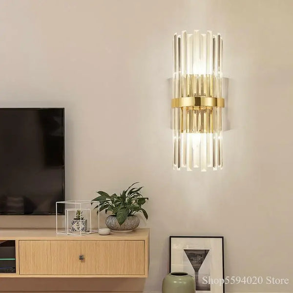 Axyaa Luxury Crystal Wall Lamp: Modern, Simple, Elegant Sconce for Home Décor