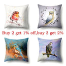 Axyaa Charms Bird Animal Pillowcase for Home Decoration