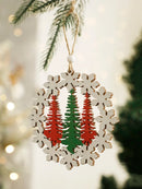 Snowflake & Christmas Tree Hanging Ornament Set - Axyaa Holiday Home Decor
