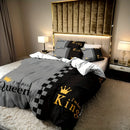 Axyaa Crown Design King & Queen Duvet Set - Soft Polyester, Machine Washable