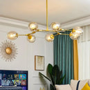 Axyaa Glass LED Ceiling Chandelier Pendant Light for Kitchen Dining Living Room