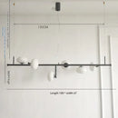Axyaa Linear LED Glass Globe Pendant Light for Kitchen Dining Living Room