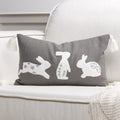 Easter Bunny Embroidered Pillow Cover Axyaa - 45X45 Cotton Linen Throw Pillowcase