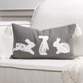 Axyaa Easter Bunny Embroidered Pillow Cover 45X45 - Cute Home Sofa Decoration
