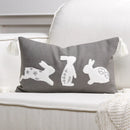 Easter Bunny Embroidered Pillow Cover Axyaa - 45X45 Cotton Linen Throw Pillowcase