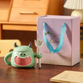 Axyaa Elegant Ceramic Cup with Lid, Spoon - Funny High-Aesthetic Water Mug Gift