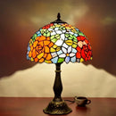 Axyaa Tiffany Rose Stained Glass Table Lamp LED Light Fixtures