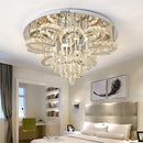 Axyaa Modern Luxury Dimmable LED Chandelier K9 Cristal Ceiling Lighting Chrome Fixtures