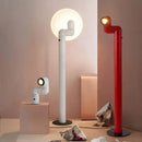 Axyaa Rotating Tube Floor Lamp - White/Red Standing Light for Living Room Bedroom