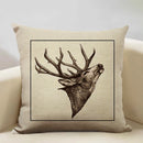 Elk Animal Cushion Cover Sofa Decor Pillow Case Linen Home Decor Axyaa