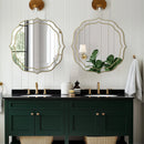 Axyaa Golden Rim Flower Accent Mirror for Modern Decor - Large Wall Mirror