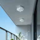 Axyaa Silvery LED Crystal Ceiling Chandelier for Home Dining Bedroom Decor