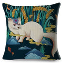 Axyaa Dragon Fox Firebird Linen Cushion Cover 45*45cm