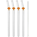 Axyaa Glass Straw Set - Summer Vacation Cocktail Kit with Cleaning Brush