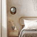Axyaa Brass Wood Wall Light, E27 Bulb Sconce in Gold/Silver/Copper for Bedroom Parlor Dining Room
