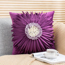 Axyaa Velvet Pink White 3D Chrysanthemum Throw Pillow Bouquet Model