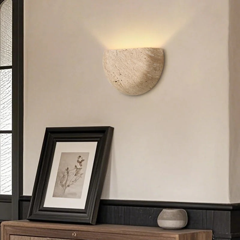 Axyaa Luxury Yellow Stone LED Wall Lamps: Modern Nordic Indoor Decor