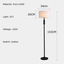 Axyaa European Style Iron Floor Lamp with Linen Lampshade for Living Room & Bedroom