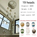 Axyaa Spiral Stairwell Glass LED Chandelier - Modern Nordic Design, Creative Duplex Villa Pendant Light