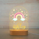 Axyaa Acrylic USB NightLight with Custom Name, Animal Design for Kids' Bedroom Décor