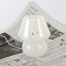 Axyaa Glass LED Mushroom Table Lamp: Korean Ins Style Striped Decor, Cute & Translucent
