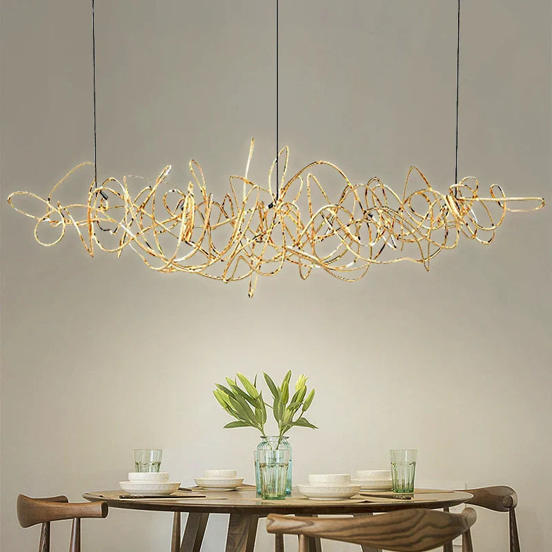 Modern Nordic Art LED Chandelier by Axyaa - Creative Pendant Light for Home Décor