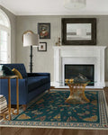 Axyaa French Retro Printed Rug for Living Room, Bedroom, Sofa, and Coffee Table