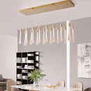 Axyaa Modern Crystal LED Chandelier for Living Room, Luxury Gold Staircase Hanging Light Fixture