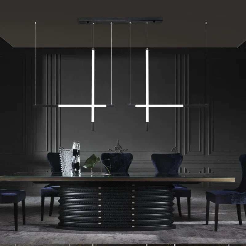 Axyaa Black/Gold LED Chandelier Bar Pendant Lighting Dining Room