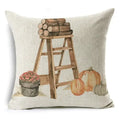 Axyaa Pumpkin Linen Pillow Cover Farmhouse Decor Sofa Car Cushion Case