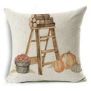 Axyaa Pumpkin Linen Pillow Cover Farmhouse Decor Sofa Car Cushion Case