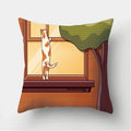 Cat Pattern Cushion Cover for Axyaa Brand Decorative Throw Pillow.