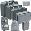Axyaa 8-Piece Solid Color Travel Packing Cubes Set for Organizing Clothes and Toiletries