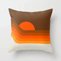 Axyaa Rainbow Tunnel Pattern Pillowcase Brown Plush Cover 45x45cm