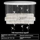 Axyaa Crystal Flower Chandelier for Stairway Loft, Villa, Hotel Lobby