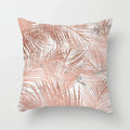 Axyaa Rose Gold Pink Palm Pillowcase 45x45cm Tropical Plants Cushion Cover