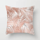 Axyaa Rose Gold Pink Palm Pillowcase 45x45cm Tropical Plants Cushion Cover