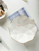 Axyaa Pure White Ceramic Fruit Plate - 10" Creative & Stylish Snack Basin
