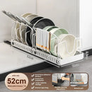 Axyaa Pot Lid Storage Rack: Under Cabinet Sliding Organizer for Pots, Pans, and Dishes