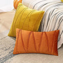 Axyaa Orange Yellow Velvet Throw Pillow Covers Halloween Home Decor