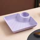 Axyaa Large Square Divided Dumpling Plate & Vinegar Space Organizer