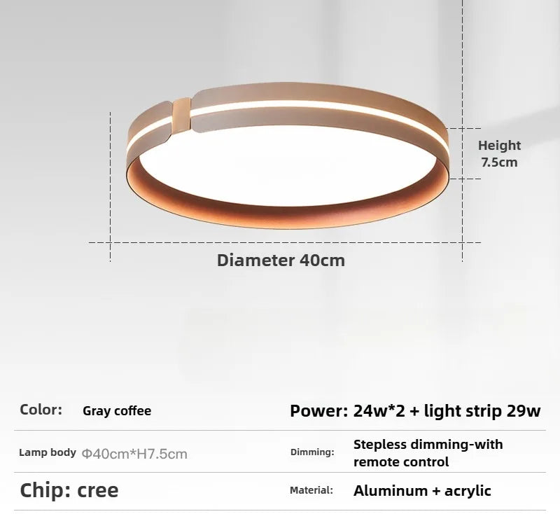 Axyaa 20" Smart Dimmable LED Ceiling Light for Bright Living Room