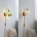 Axyaa Glass Wood LED Wall Lamp for Bedroom Bathroom Mirror Fixture
